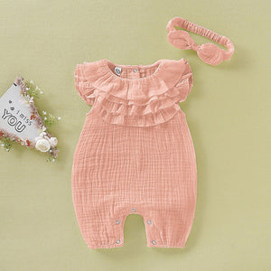 Ruffled Romper with headband d1